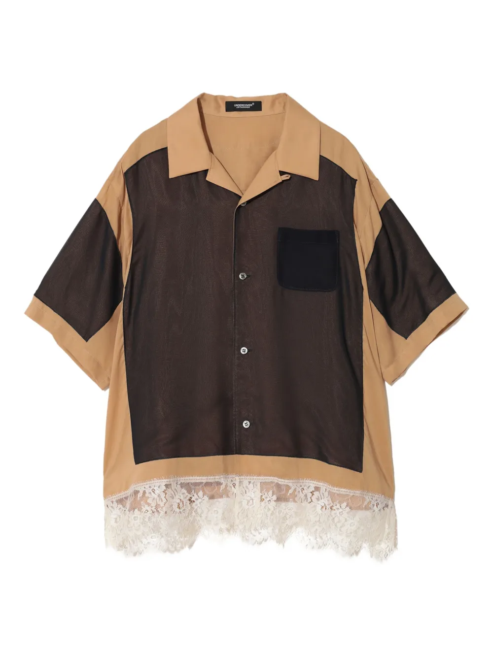 Undercover lace-detailing shirt - ニュートラル Undercover lace-detailing shirt - ニュートラル