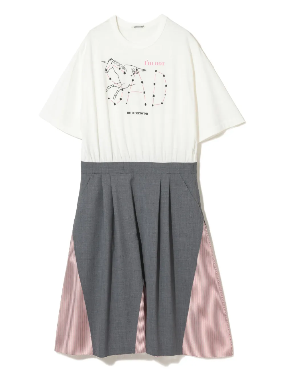 Undercover unicorn-print pleated dress Wit