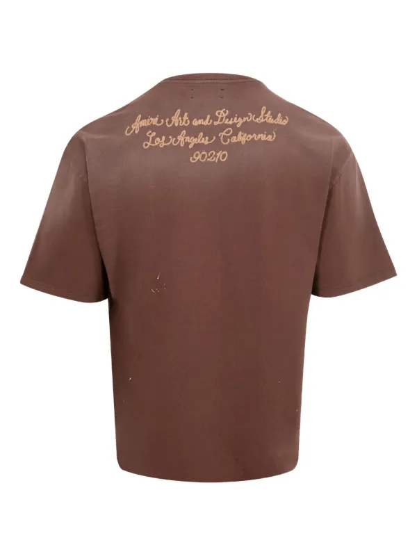 【関税込み】AMIRI ブラウン 'AMIRI Design Studio' Tシャツ AMIRI アミリ 22SS TAPESTRY LS BOWLING SHIRT タペストリー