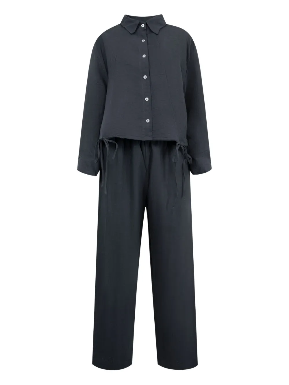 linen shirt and wide-leg trousers set