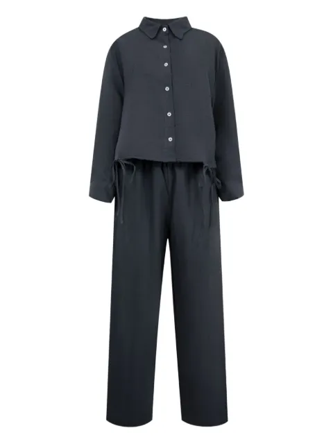 Deiji Studios linen shirt and wide-leg trousers set