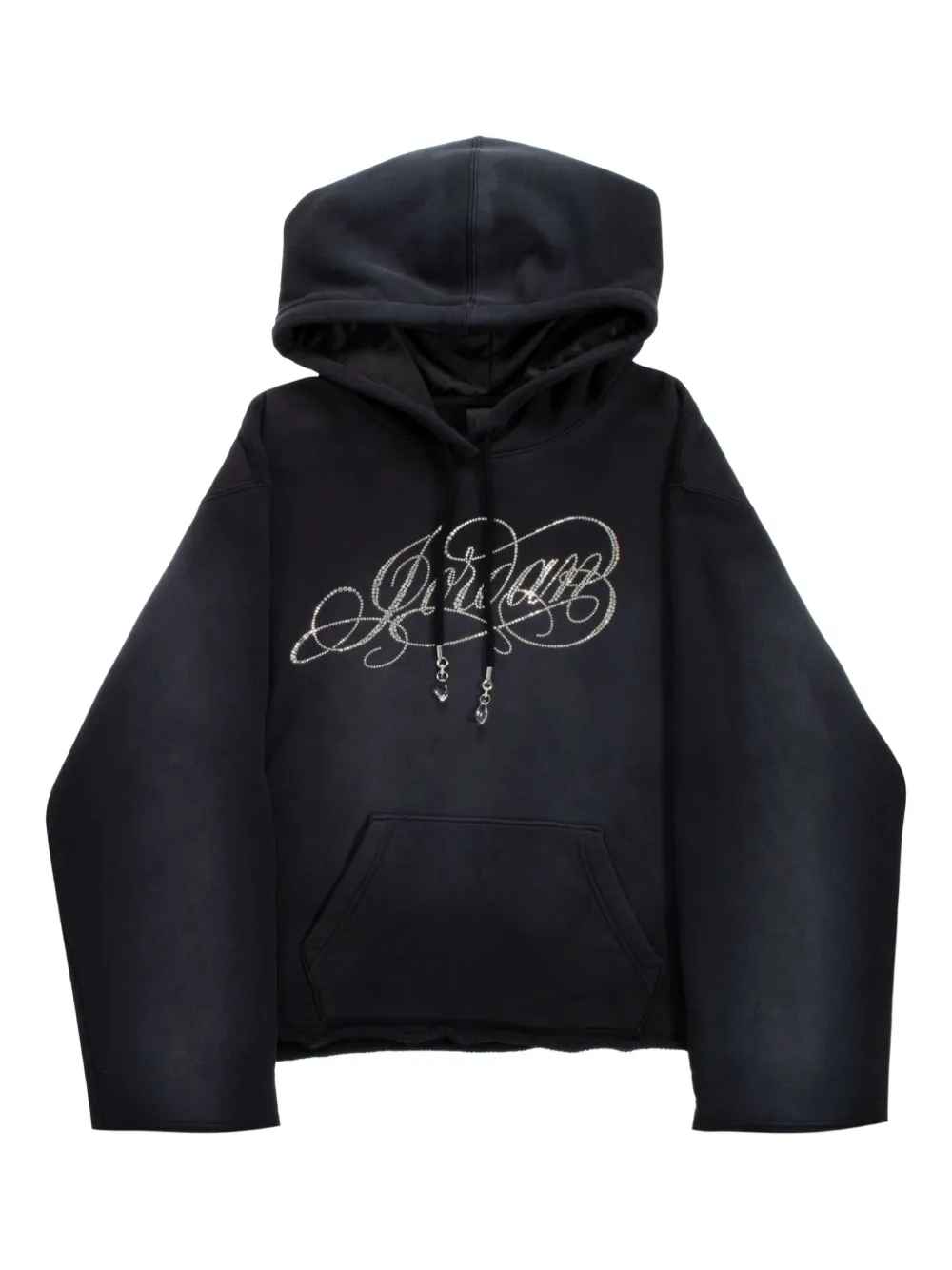 logo-embellished cropped hoodie