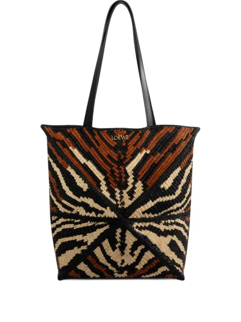 LOEWE Medium Puzzle Shopper met tijgerprint