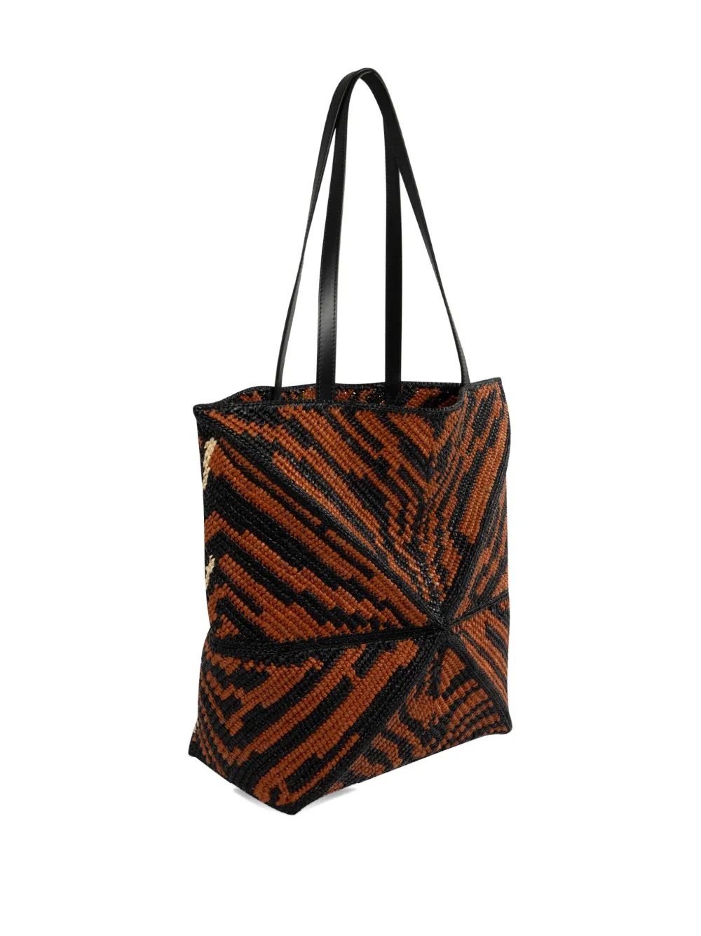LOEWE Medium Puzzle Shopper met tijgerprint Bruin
