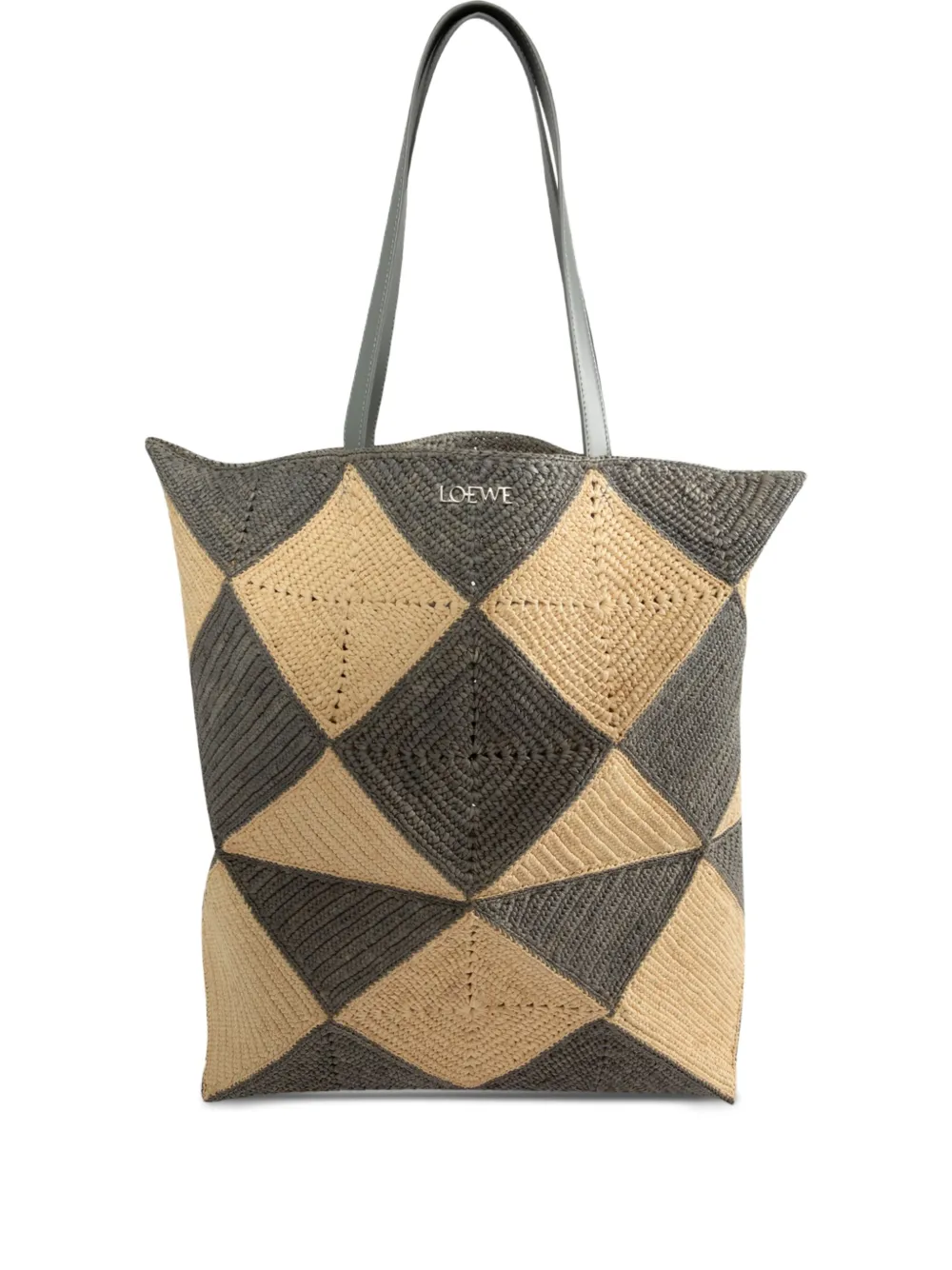 XL Puzzle Fold geometric woven tote bag