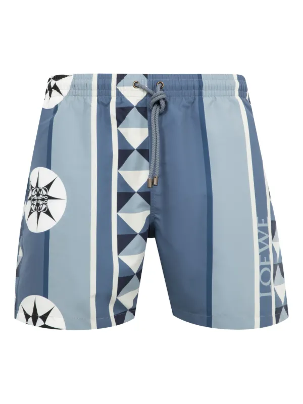 ロエベ　メンズ水着　サイズS LOEWE ジオメトリックプリント トランクス水着 | ブルー | FARFETCH JP