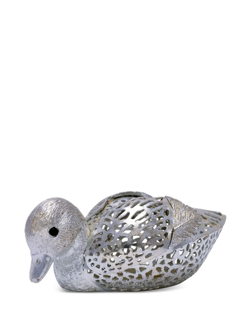 Christofle Swimming Duckling Figurine In Metallic