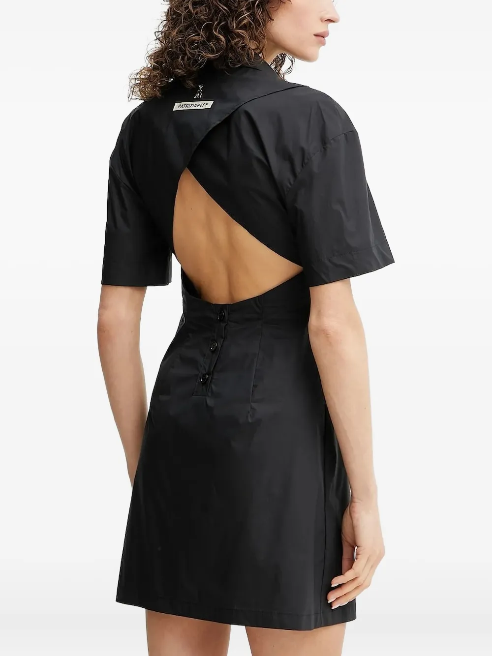 Patrizia Pepe open-back button-front dress - Zwart
