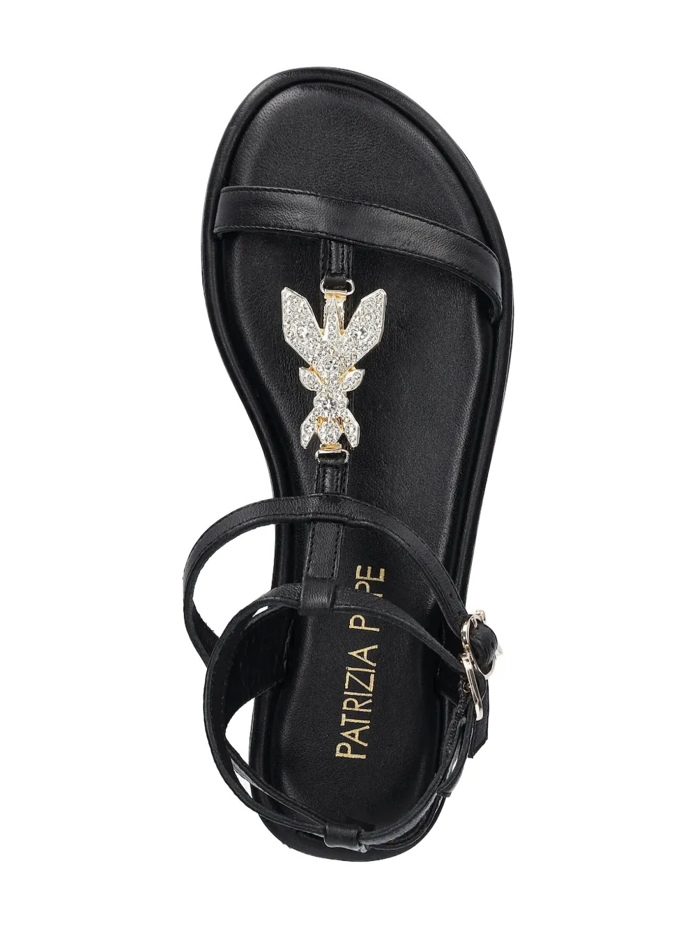 Patrizia Pepe girl logo-embellished buckle sandals Black