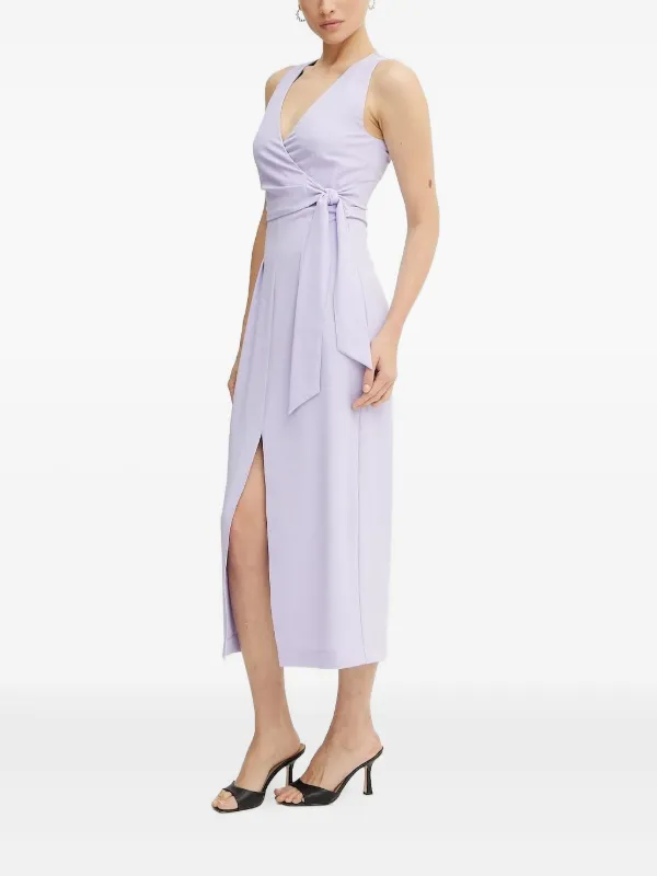 knee length dresses for ladies Pure Perfection Satin Wrap Dress main image 1