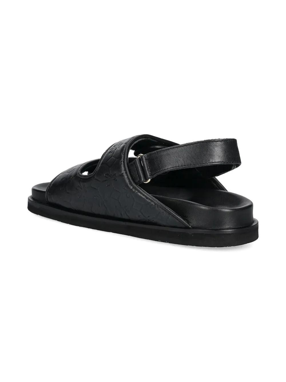 Patrizia Pepe girl flower-embossed slingback sandals Black