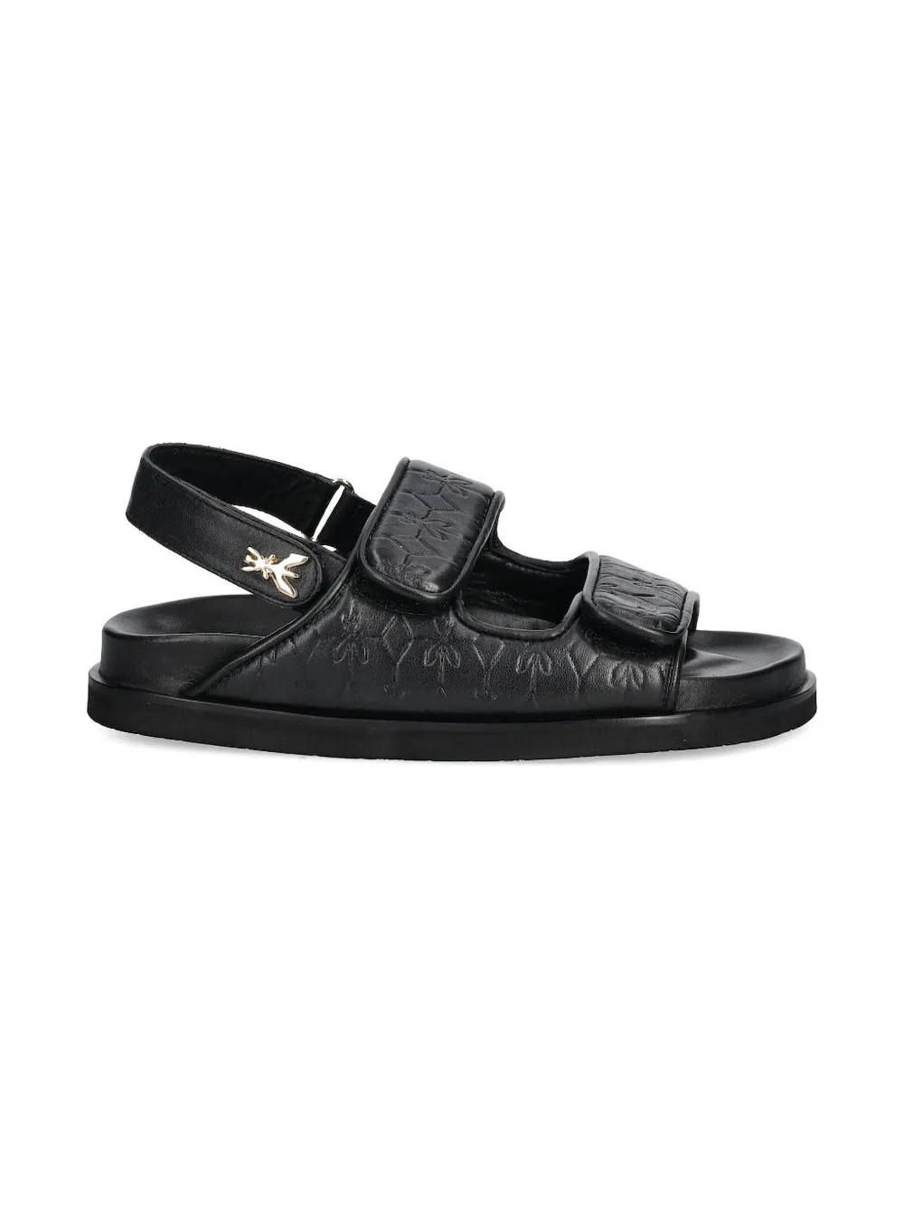 Patrizia Pepe flower-embossed slingback sandals Black