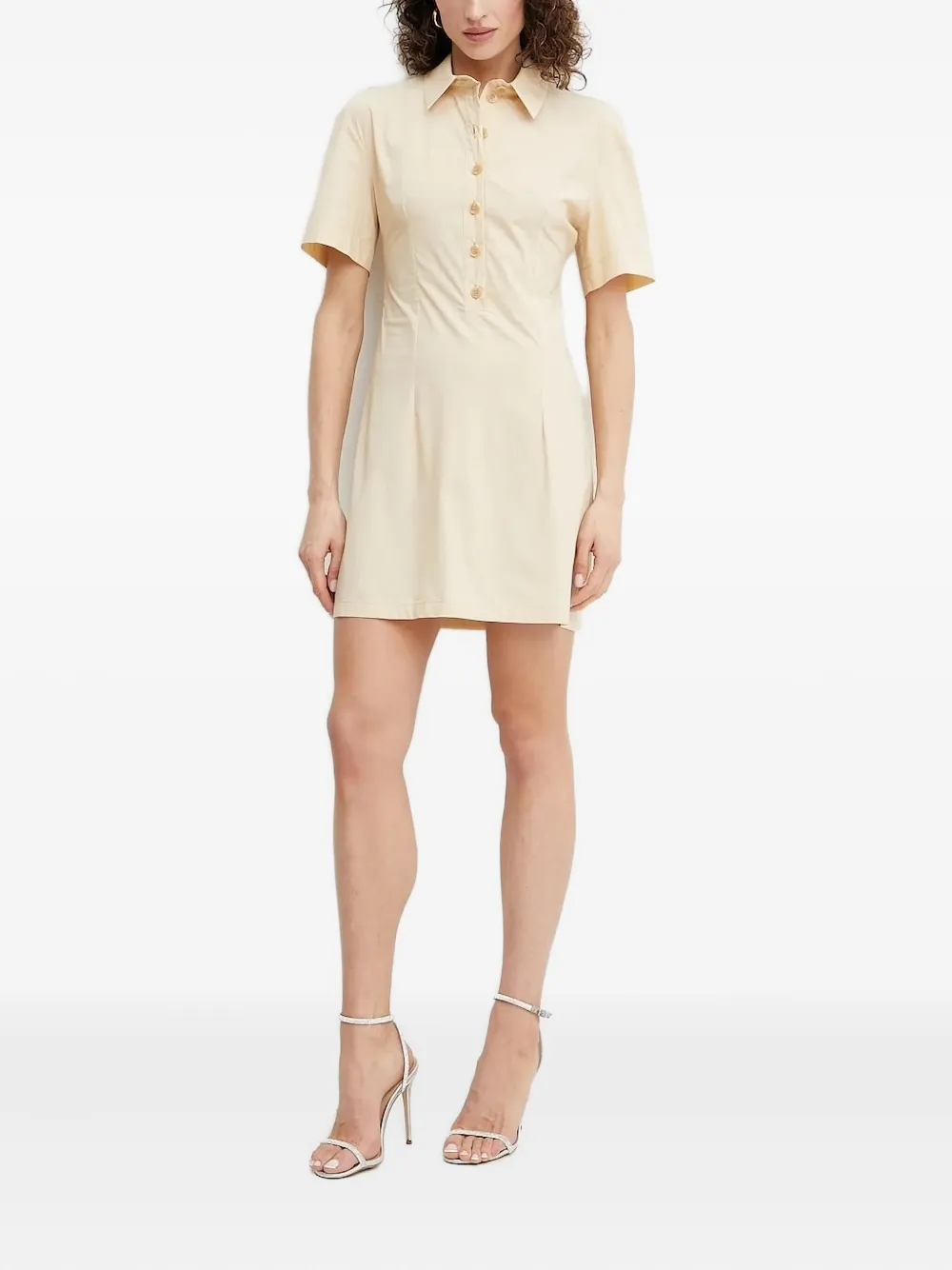 Patrizia Pepe Mini-jurk met knoopsluiting Beige