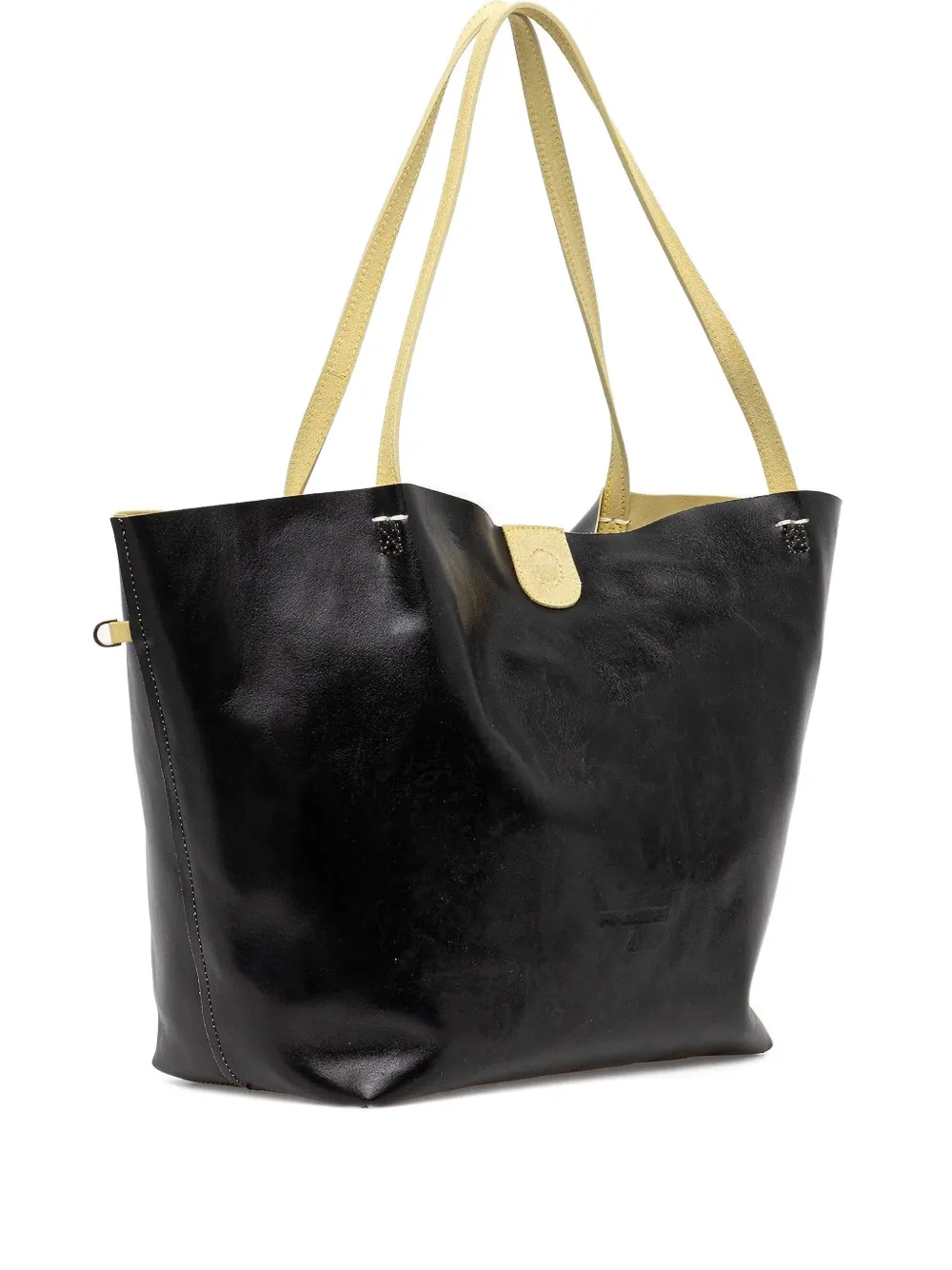 Patrizia Pepe leather top-handle tote bag Geel