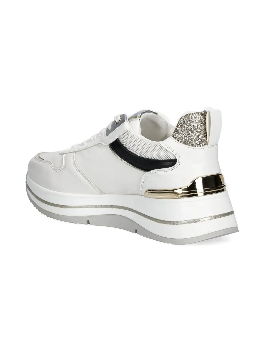 Patrizia Pepe girl glitter-panel sneakers White