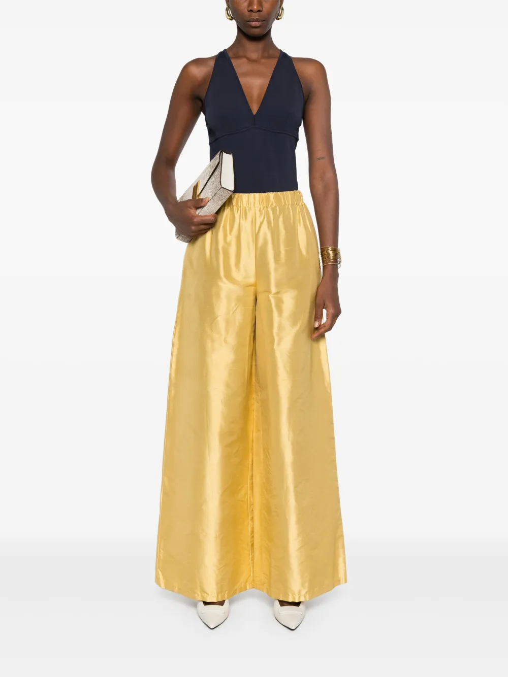 Sportmax Zijden broek Geel