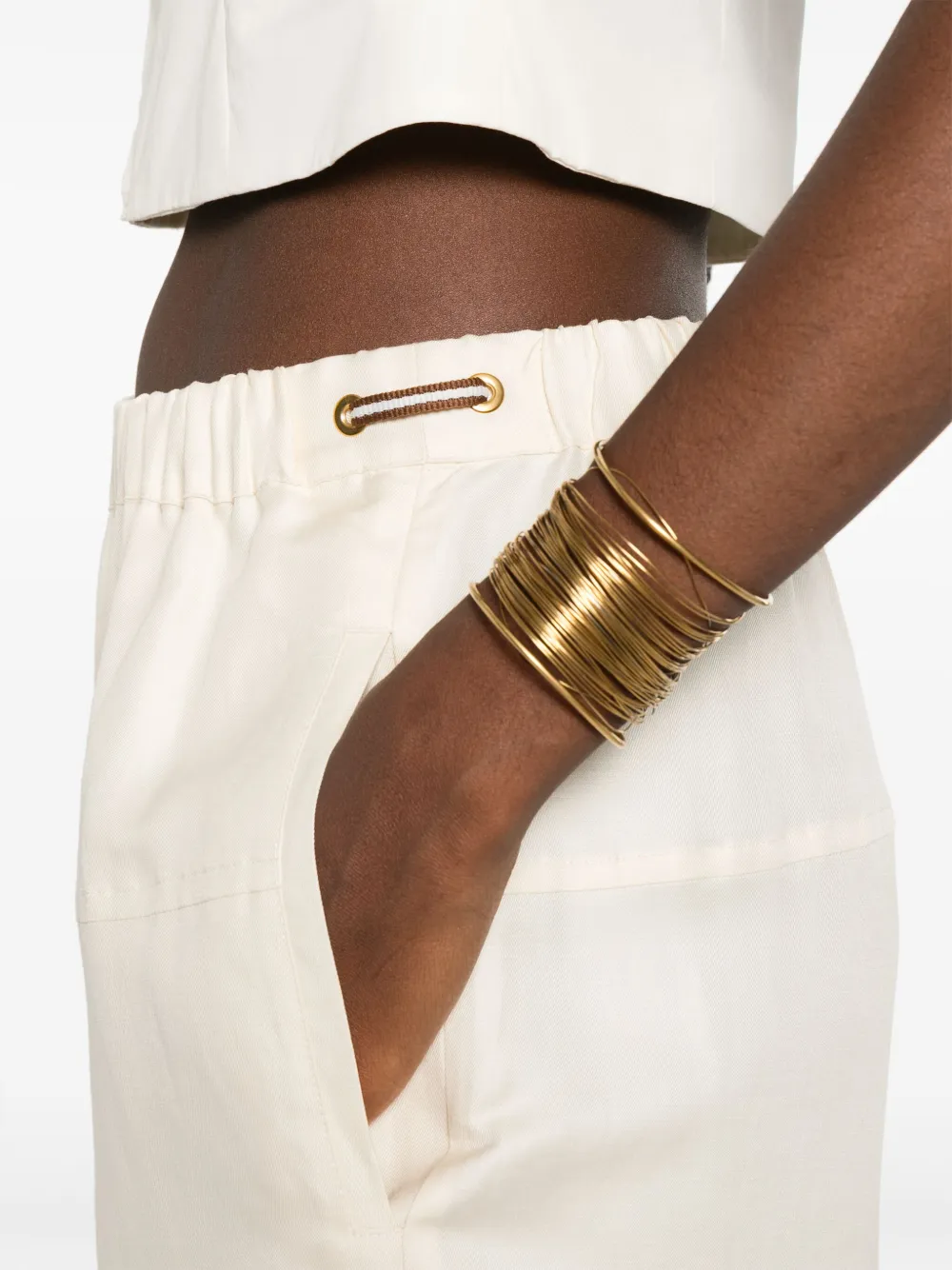Max Mara Broek met wijde pijpen Beige
