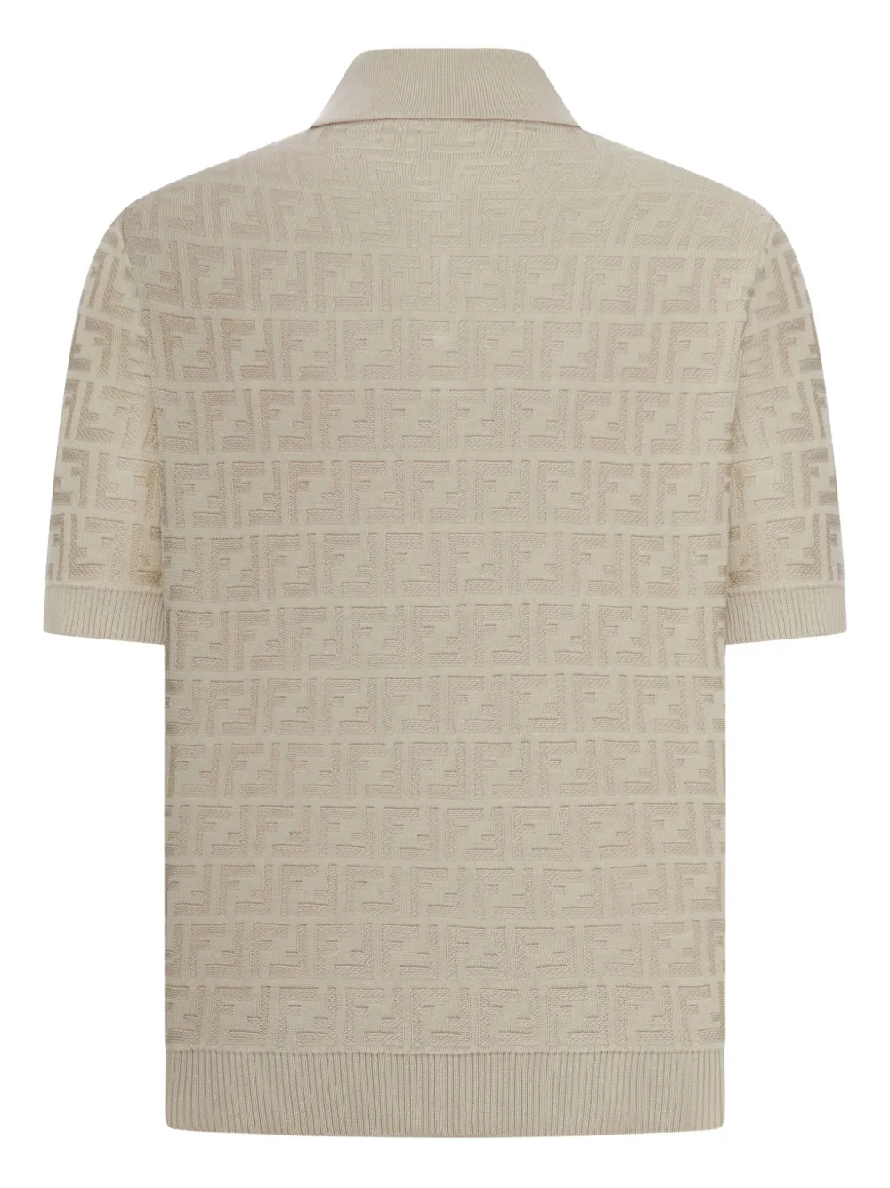 FENDI Poloshirt met FF-patroon - Beige