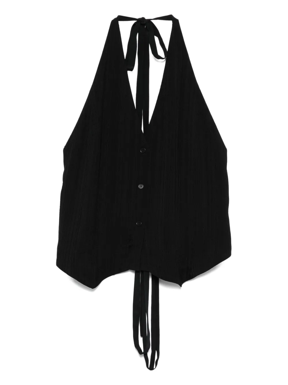JOSEPH halter-neck button top | Black | Image 1