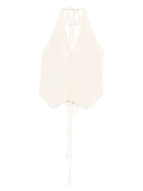 JOSEPH halter-neck button top