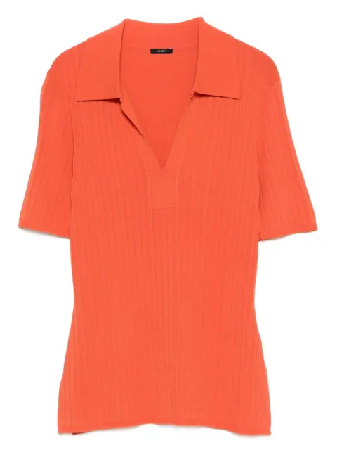JOSEPH top tejido de canalé con cuello de polo