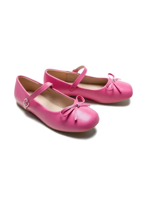 Tulleen bow-detailing ballerina shoes