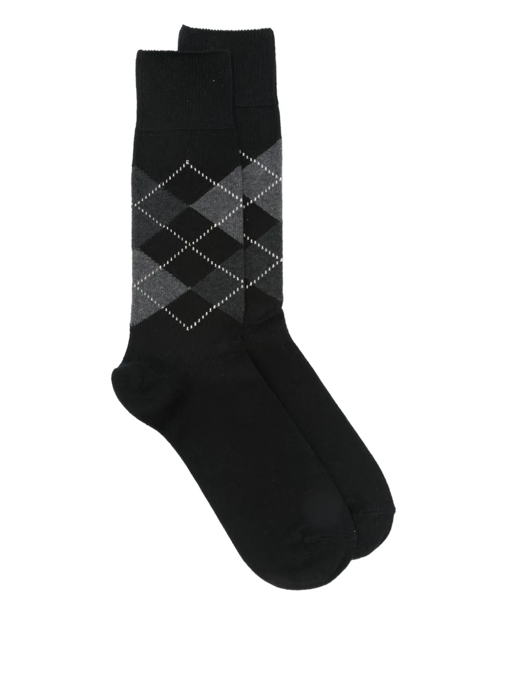 Falke Sokken met argyle-patroon Zwart