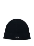 A.P.C. ribbed wool beanie - Blue