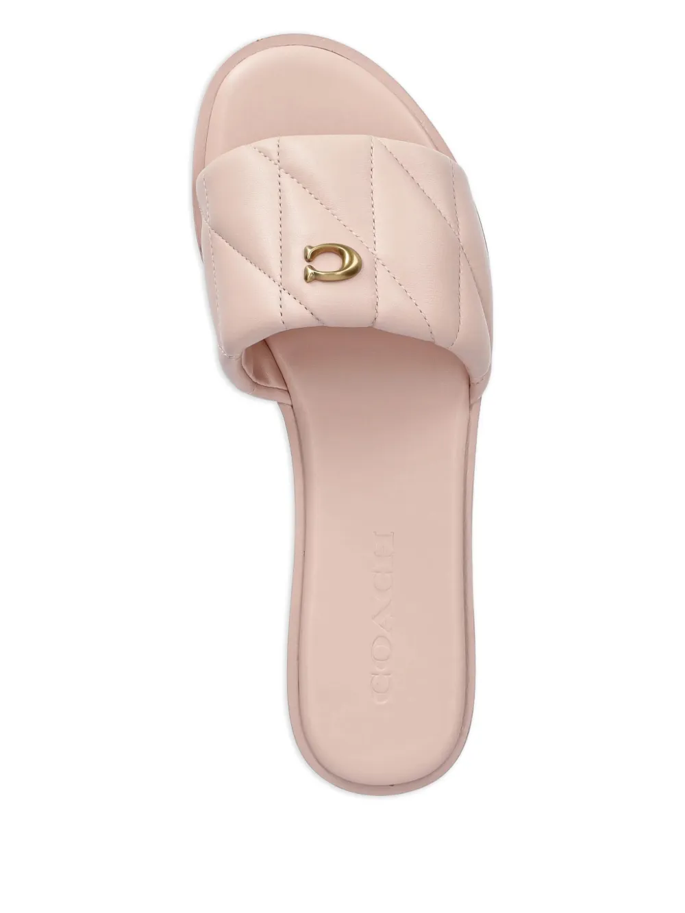 Coach quilted logo slides Pink