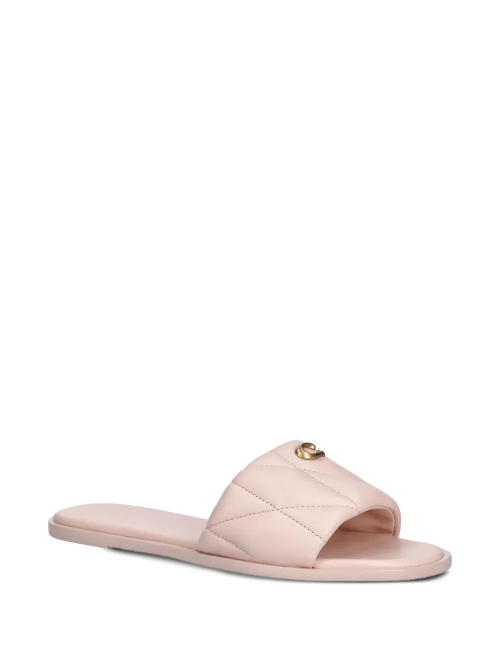 Coach quilted logo slides Pink