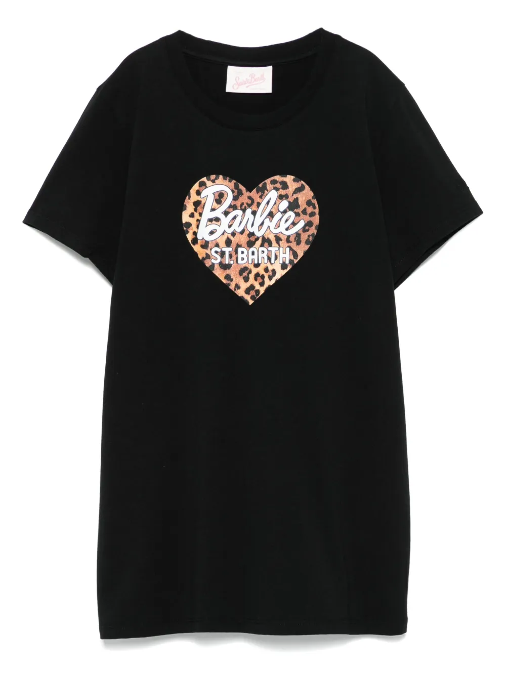 MC2 Saint Barth Kids T-shirt met luipaardprint Zwart
