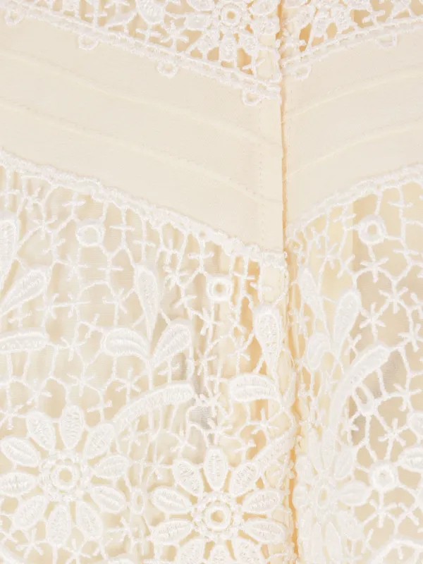 Chloé lace-trimmed Silk Top | White | FARFETCH
