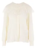 Chloé lace-trimmed silk top - White