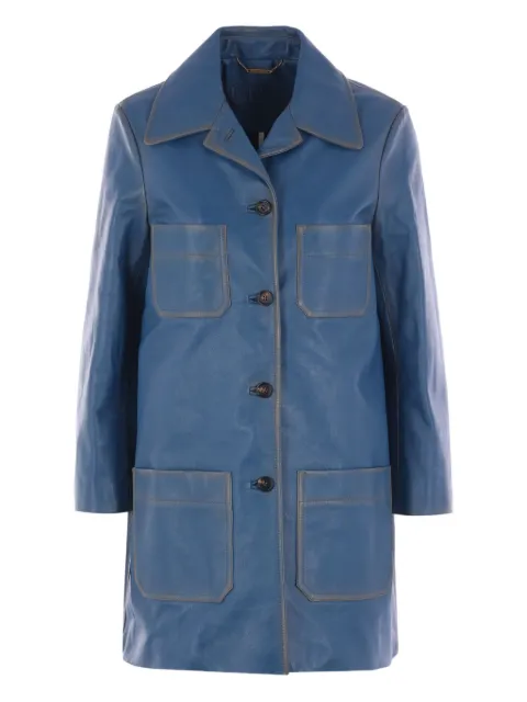 Chloé button-fastening leather coat