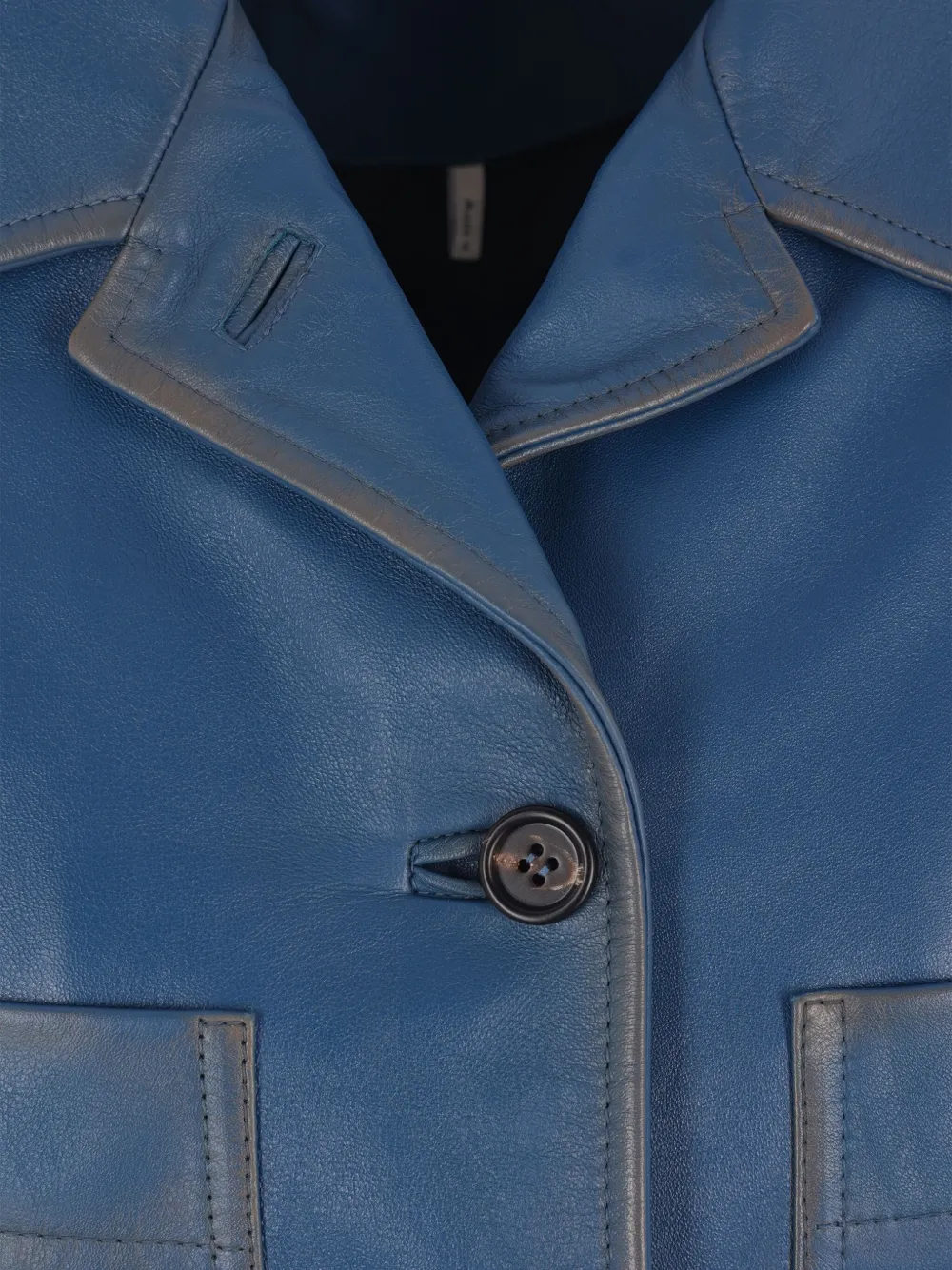 Chloé Leren jas met knoopsluiting Blauw