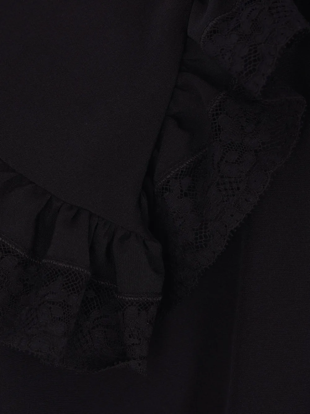 Chloé Top met ruches en kanten afwerking Zwart