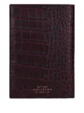 Smythson crocodile-embossed passport holder - Red