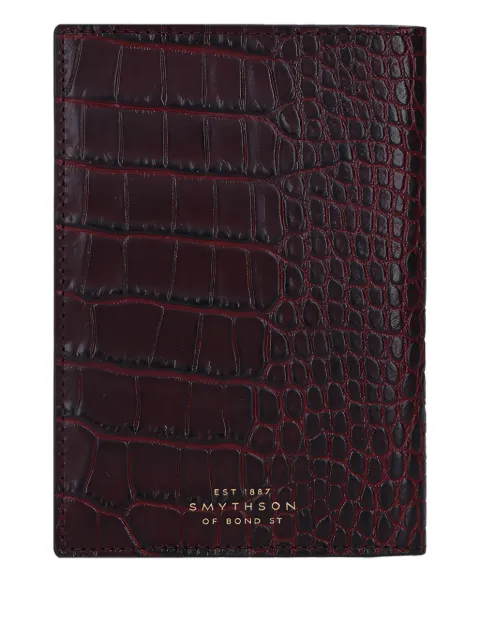 Smythson crocodile-embossed passport holder