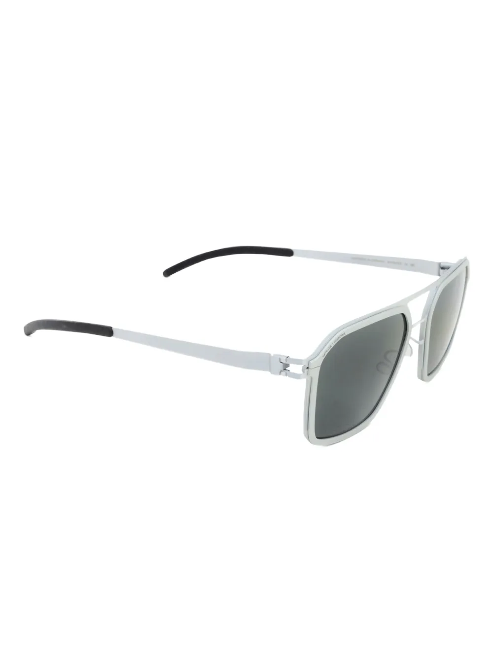 Mykita MR003 zonnebril met vierkant metalen montuur Zilver