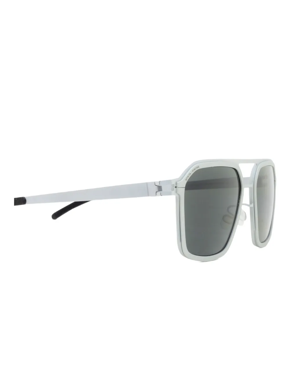 Mykita MR003 zonnebril met vierkant metalen montuur Zilver