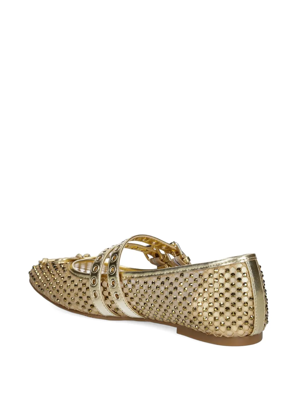 GUESS USA Kayann embellished buckle ballet flats Gold