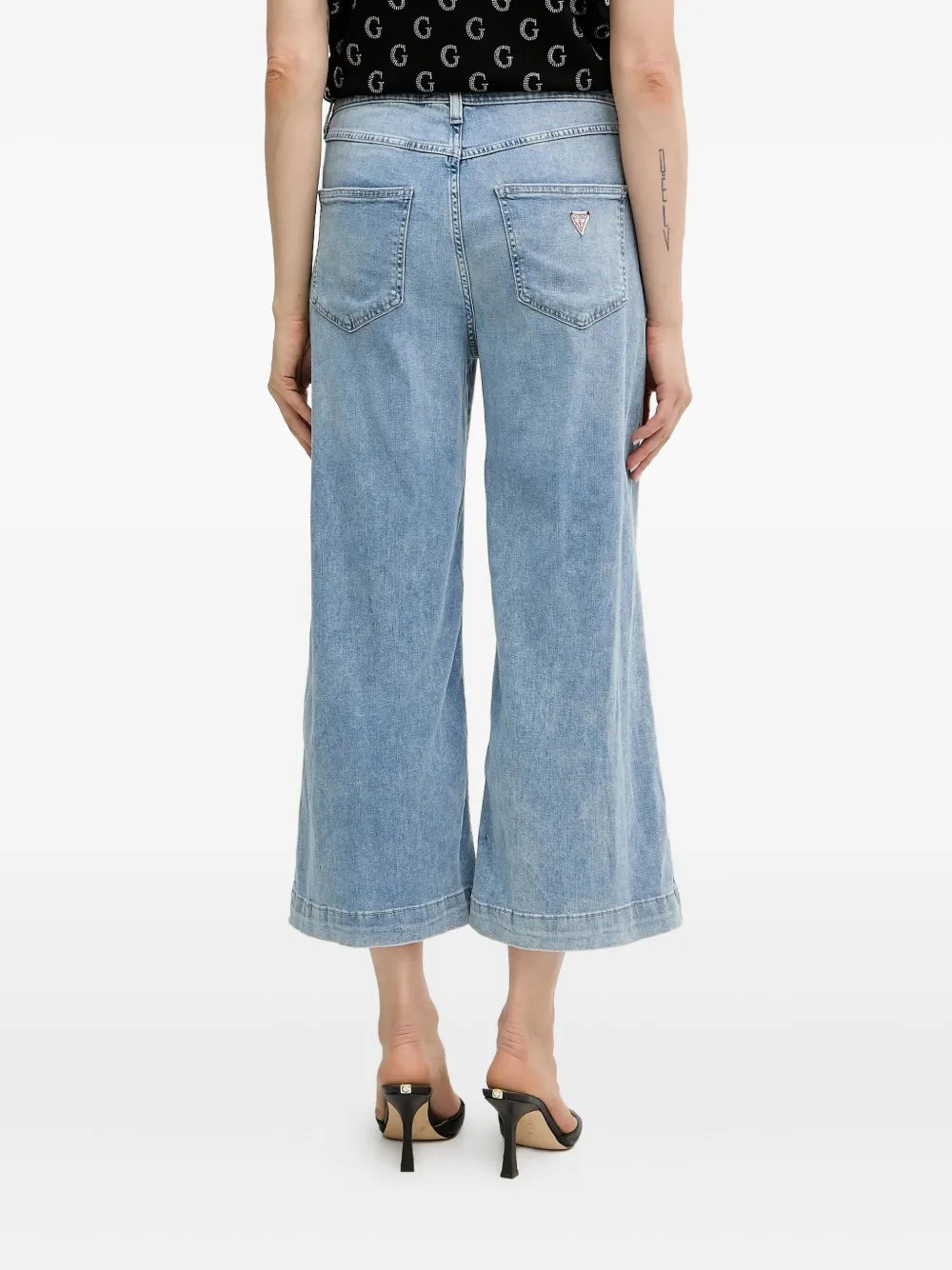 Guess Usa Cropped Jeans In Blue
