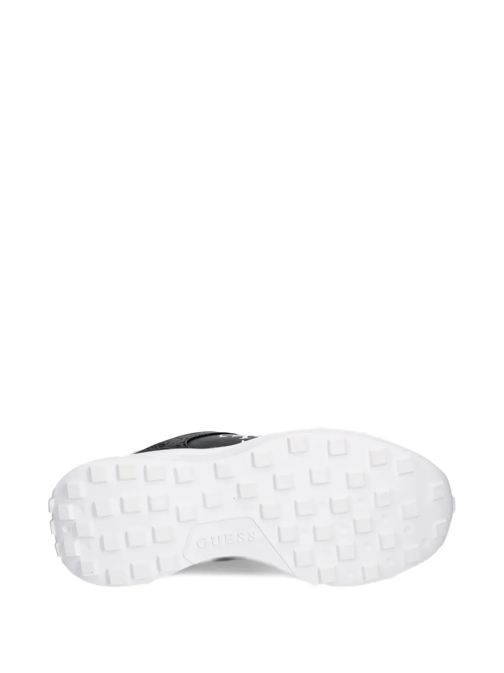 GUESS USA Leren sneakers met logoplakkaat Zwart