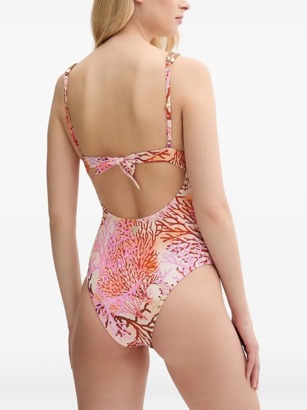 GUESS USA Geknoopt badpak met koraalprint Roze