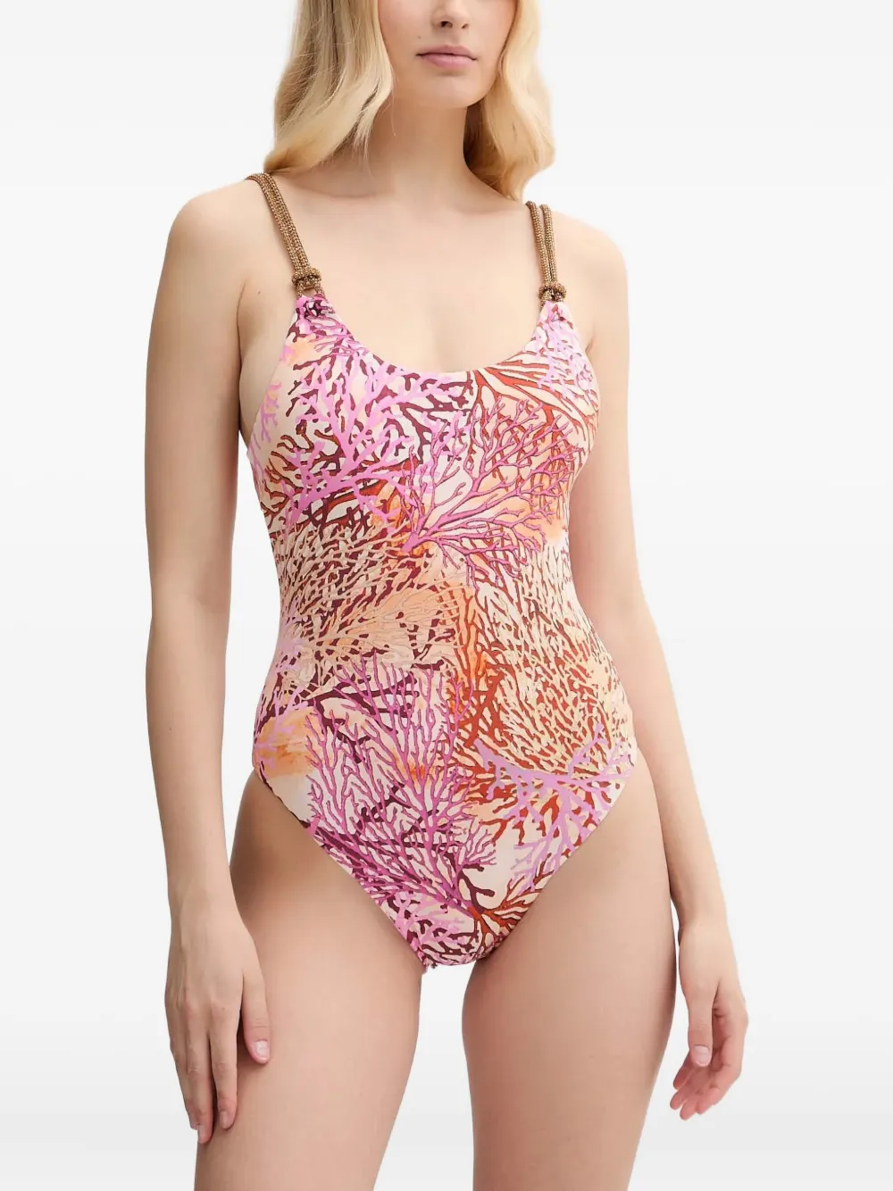 GUESS USA Geknoopt badpak met koraalprint Roze