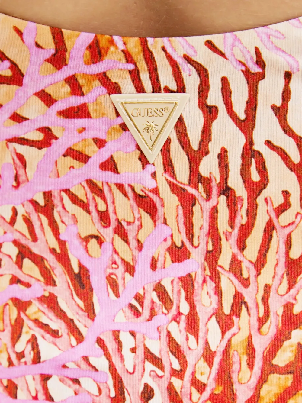 GUESS USA Geknoopt badpak met koraalprint Roze