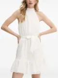 GUESS USA floral-embroidery halterneck mini dress - White