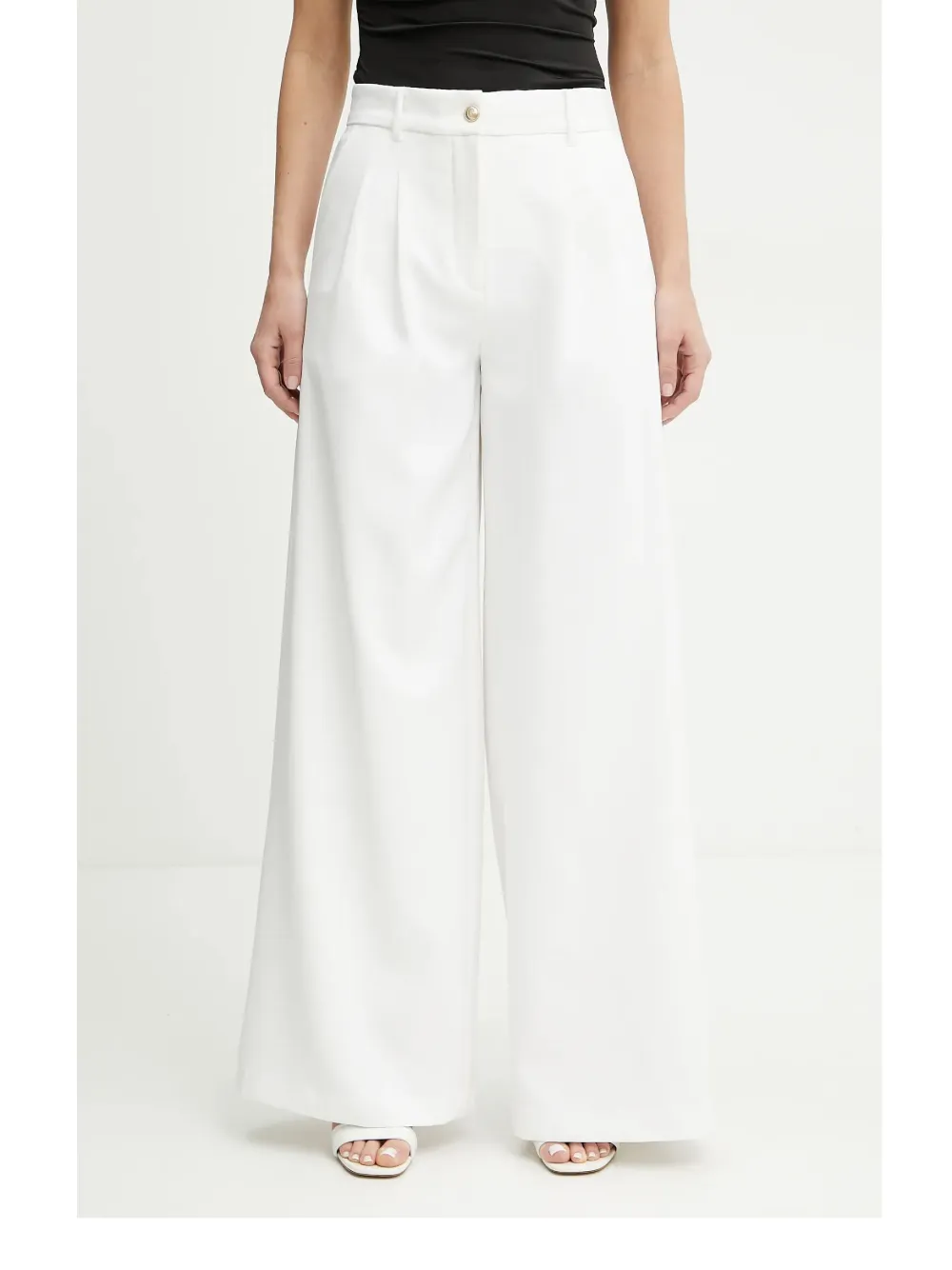 GUESS USA pleated wide-leg trousers - Bianco