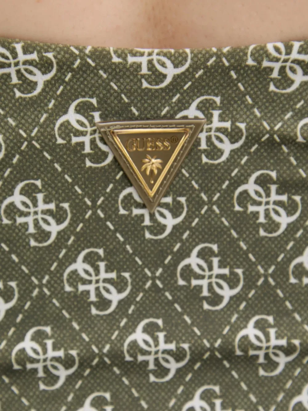 GUESS USA Badpak met logoplakkaat en ringdetail Groen