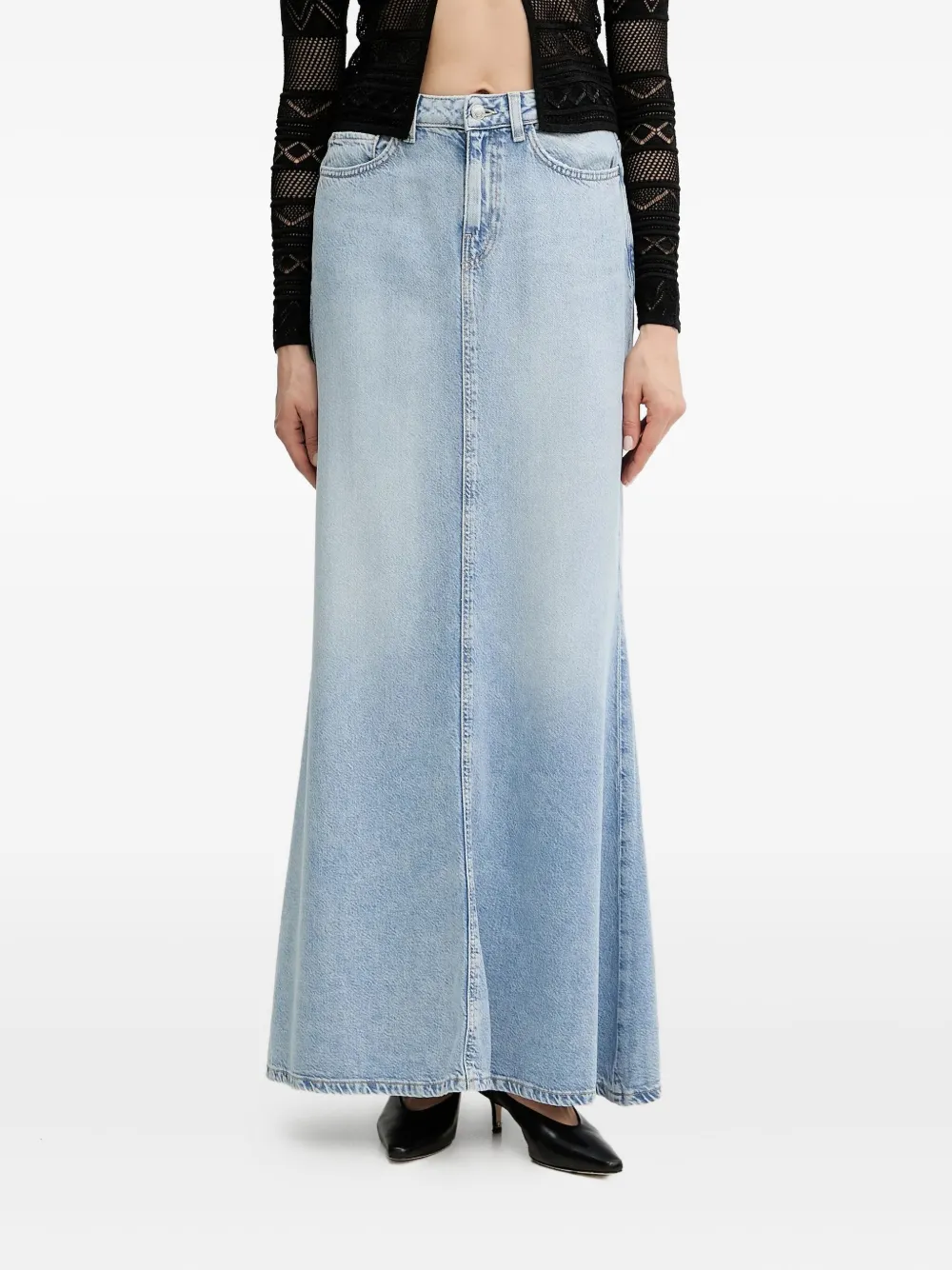GUESS USA denim flare long high-waisted skirt | Blue | Image 1